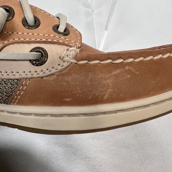 Sperry Women's Bluefish 2 Eye Size 6 brown tan boat shoe slip-on nubuck leather - Picture 10 of 10